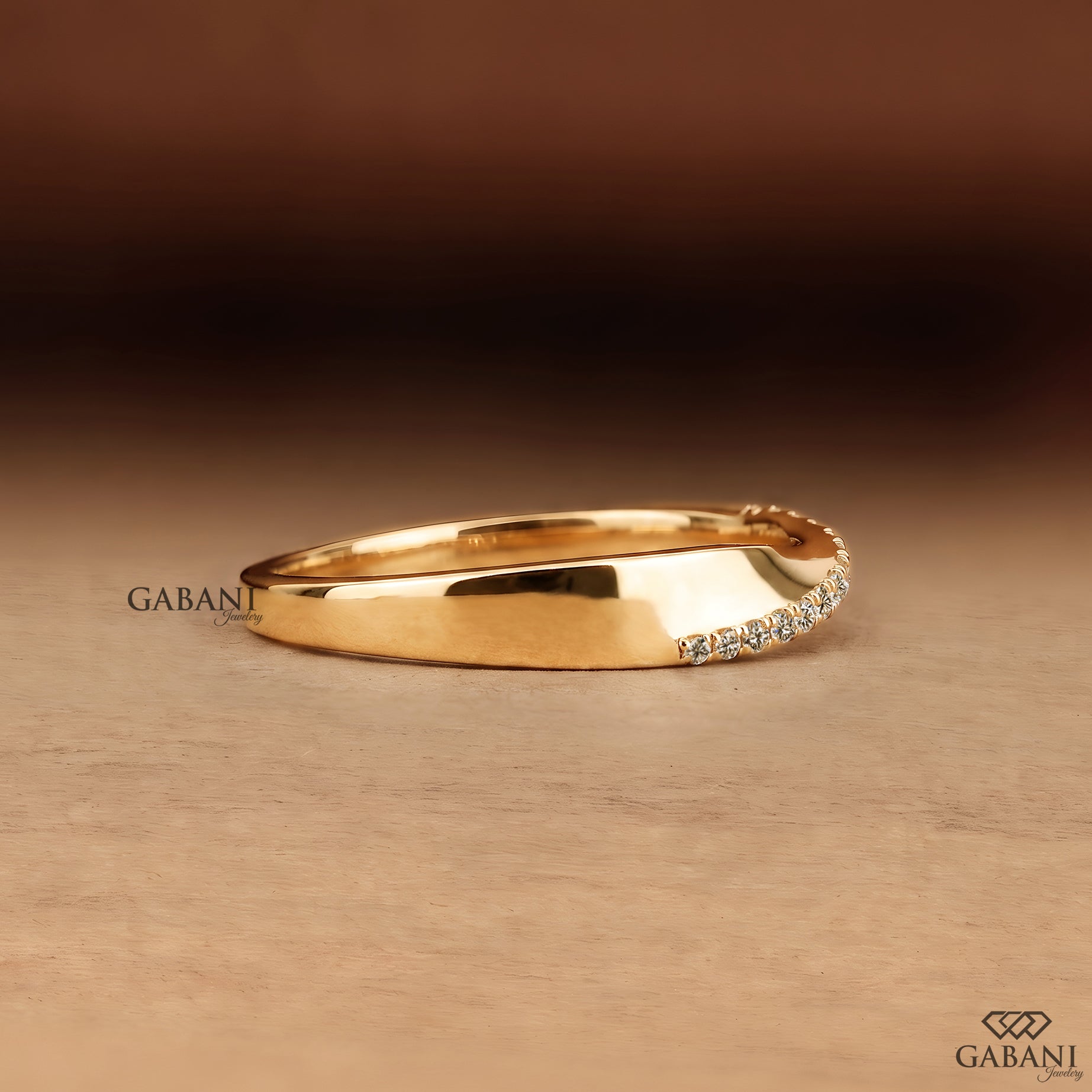 Twisted Lab Grown Diamond Wedding Band - Mobius Style