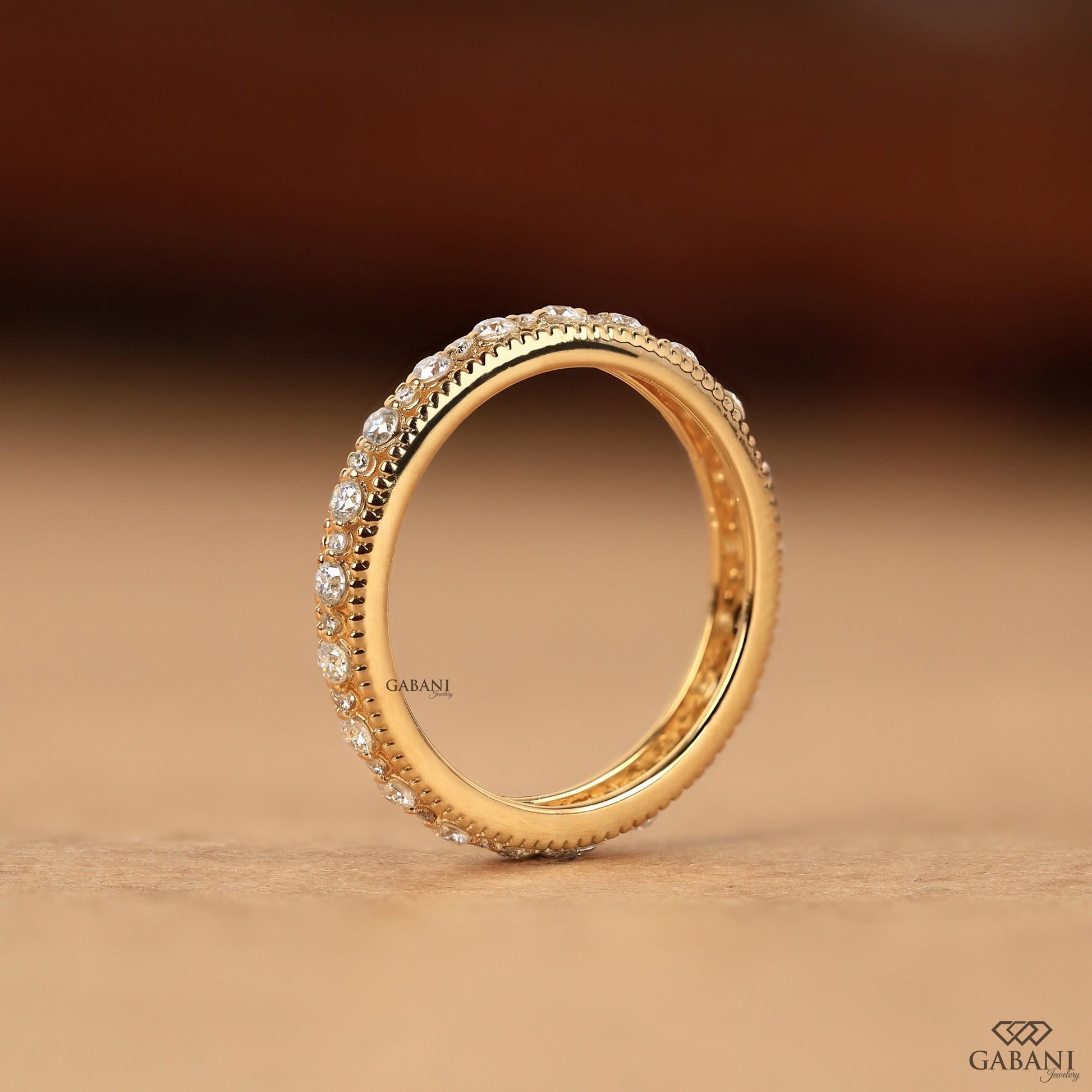 vintage milgrain eternity band for women