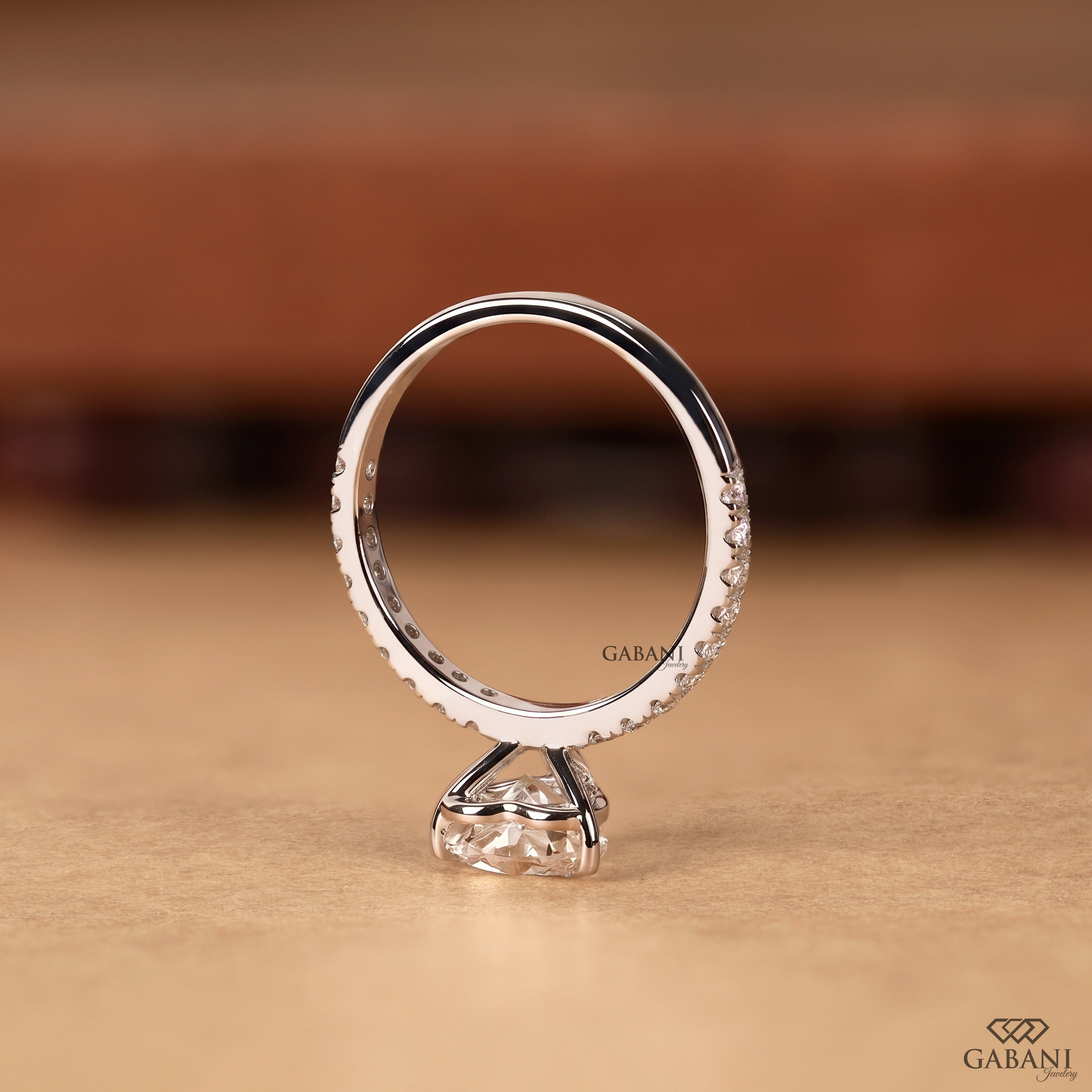 Elegant heart shaped lab created diamond ring for engagements