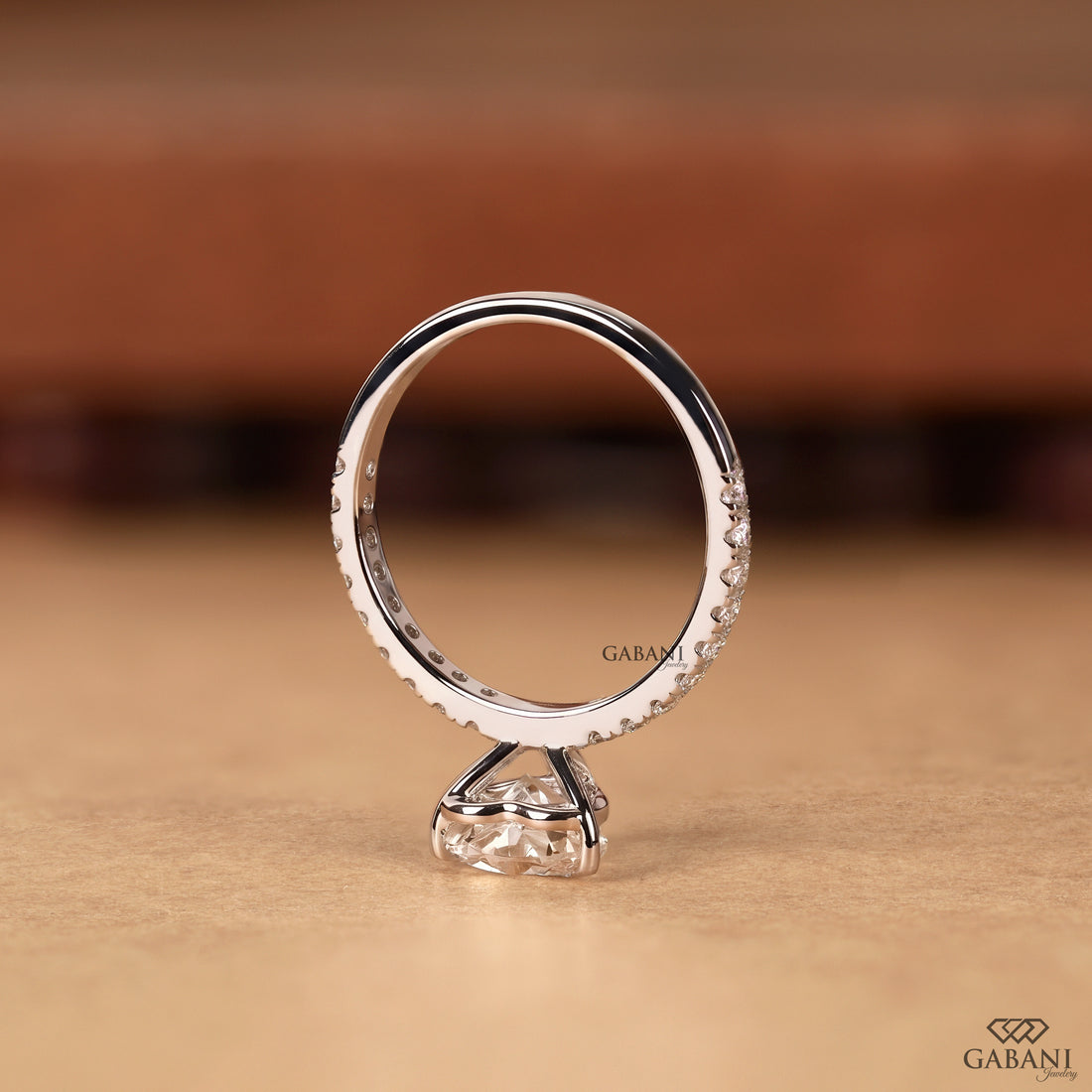 Elegant heart shaped lab created diamond ring for engagements
