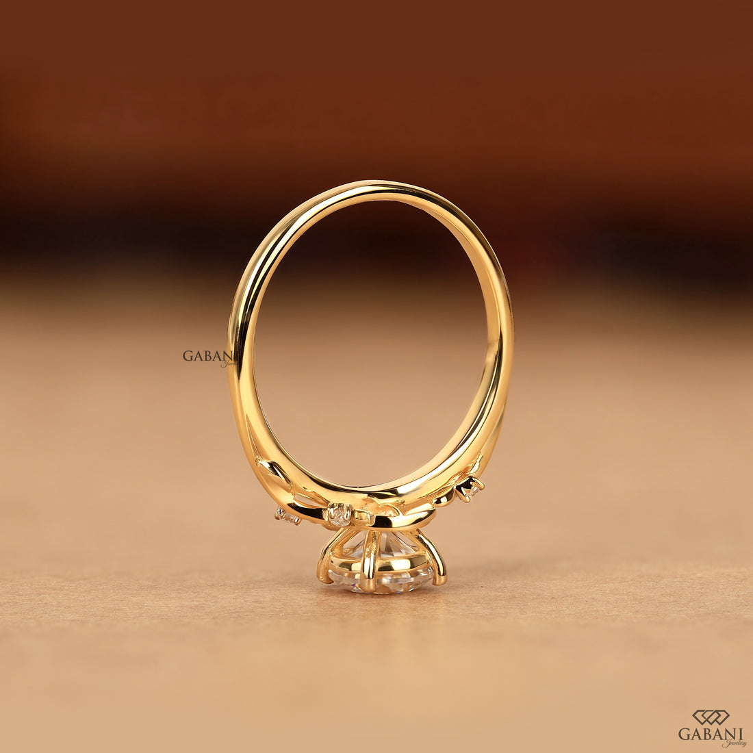 Nature inspired lab grown diamond engagement ring