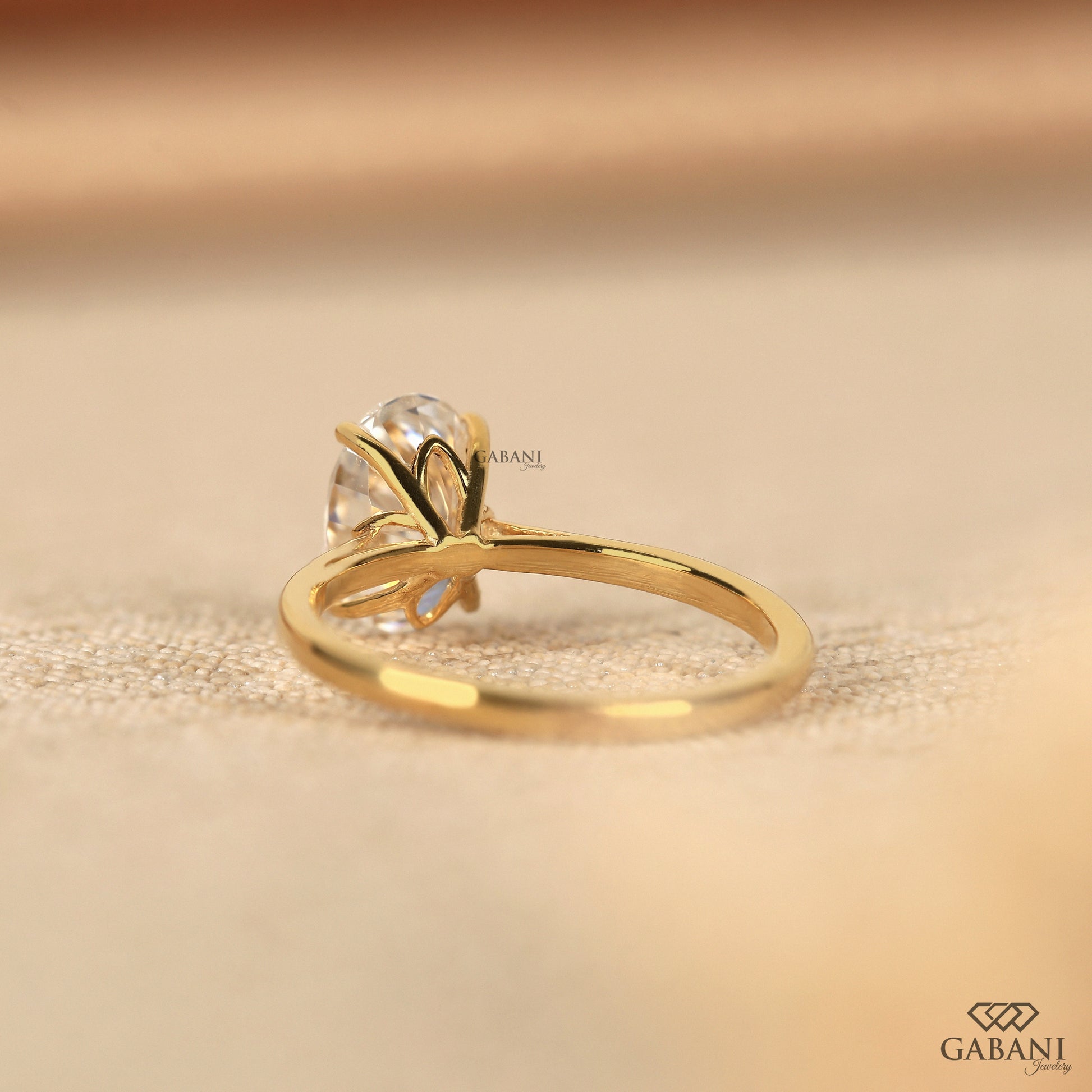 oval lab grown diamond solitaire ring with minimal structure and elegant low profile design