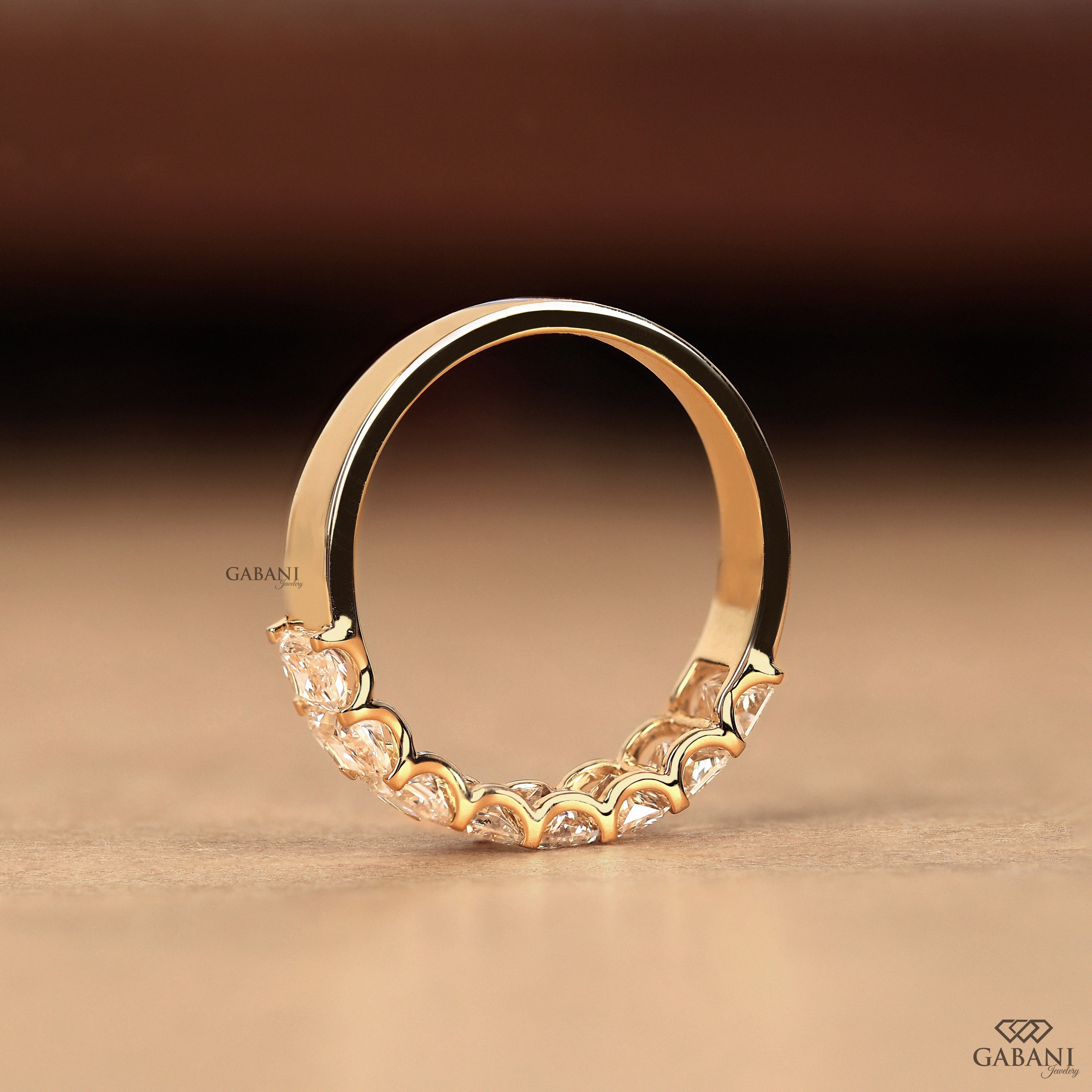 Lab grown radiant diamond matching band in 14K yellow gold