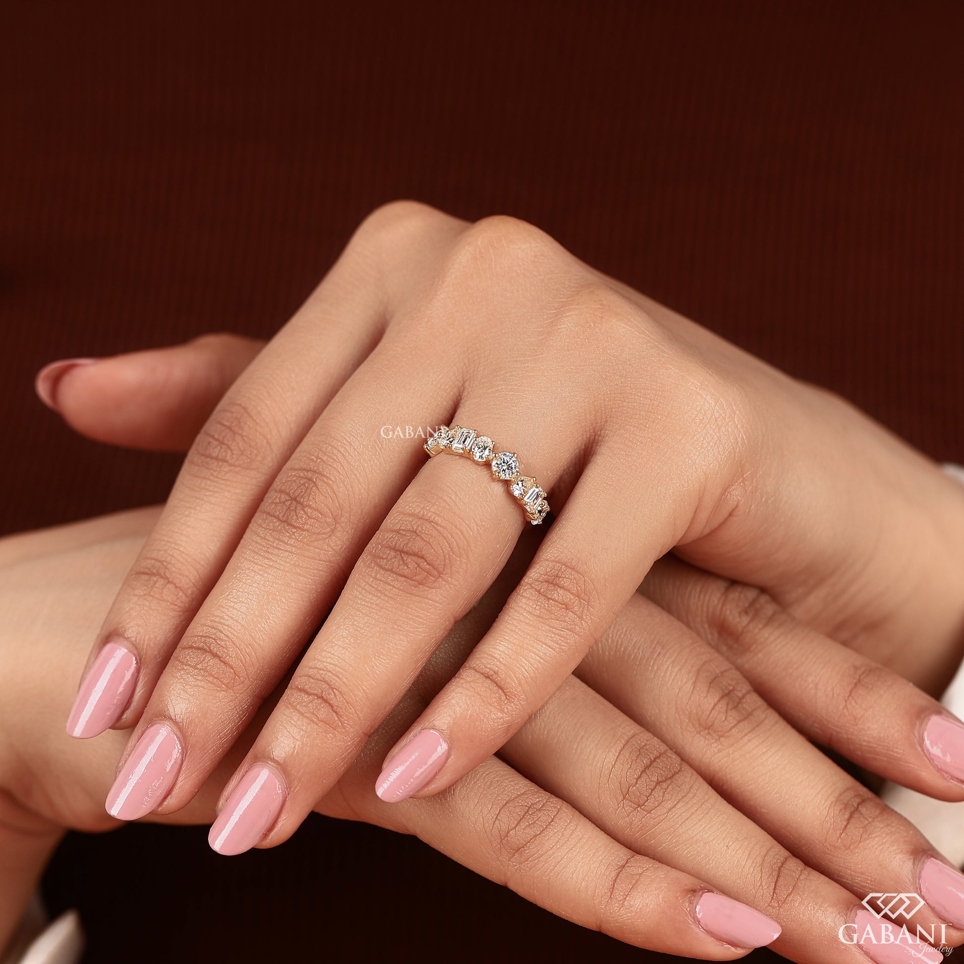 comfort fit bridal stacking band in yellow gold
